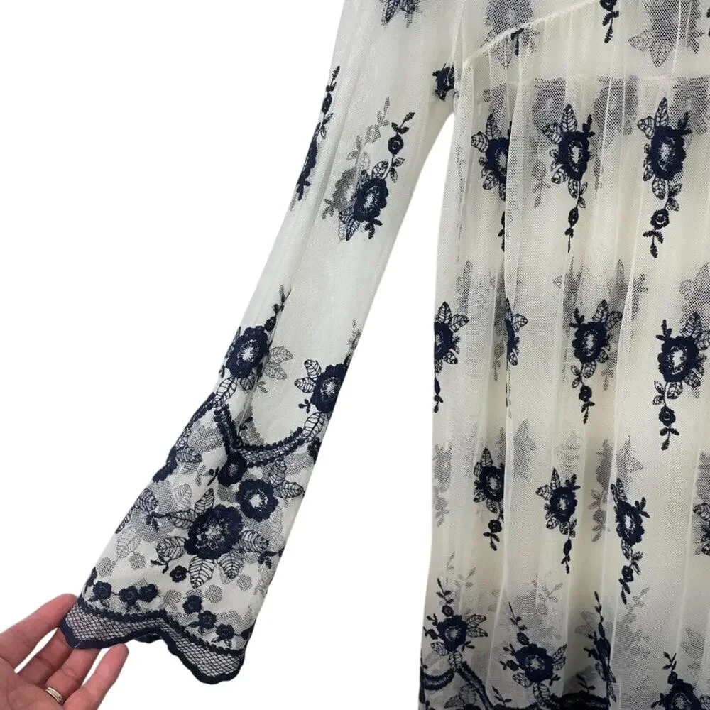 FiveLoaves TwoFish Mesh Embroidery Overlay Dress Gir's Size 12